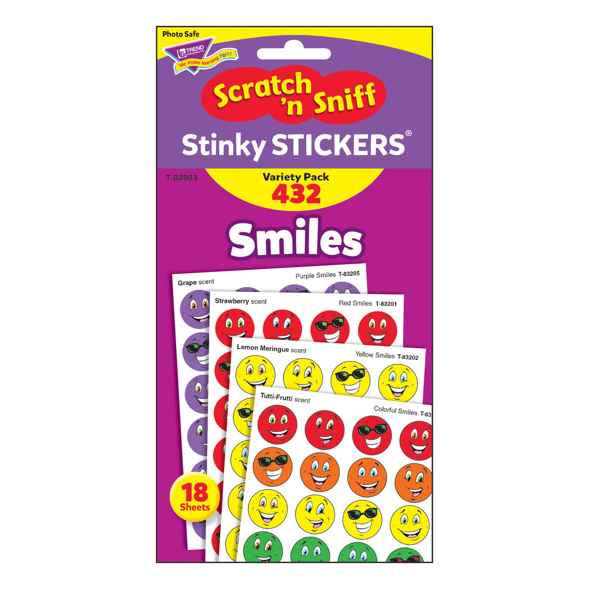 Trend Enterprises® Smiles Stinky Stickers®, 432 Pack